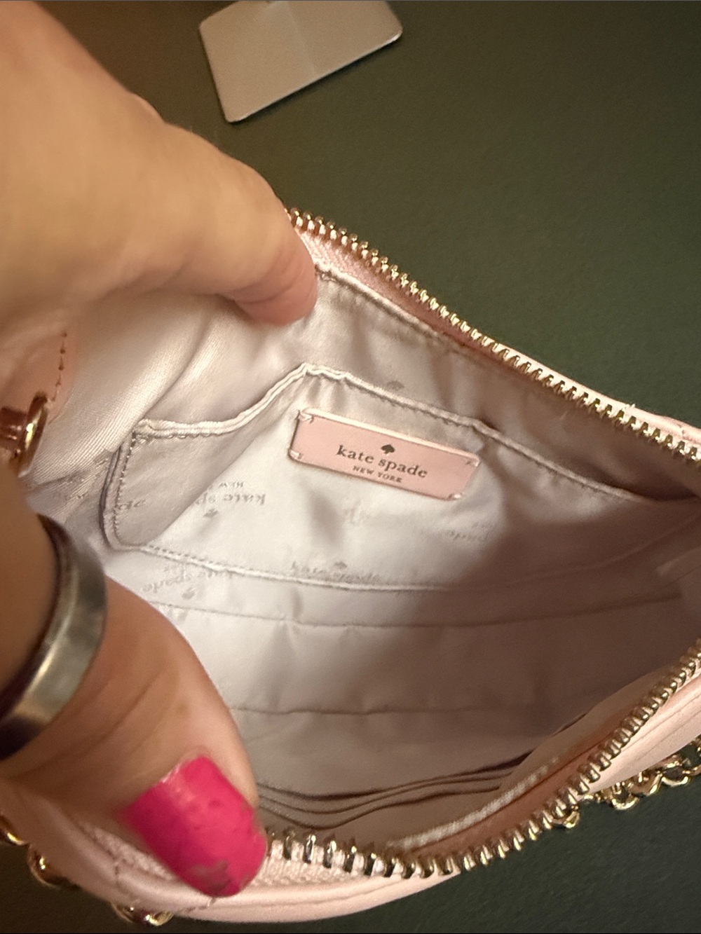 kate spade Quilted Light Pink Shoulder Bag with Gold Chain - Picture 8 of 8
